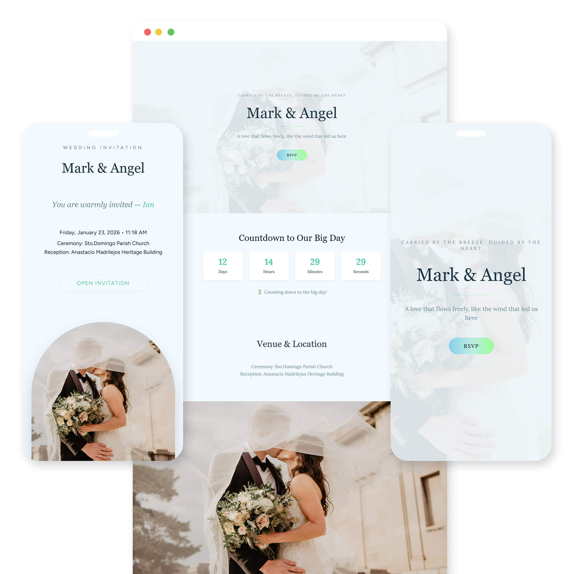 Amihan wedding invitation template preview