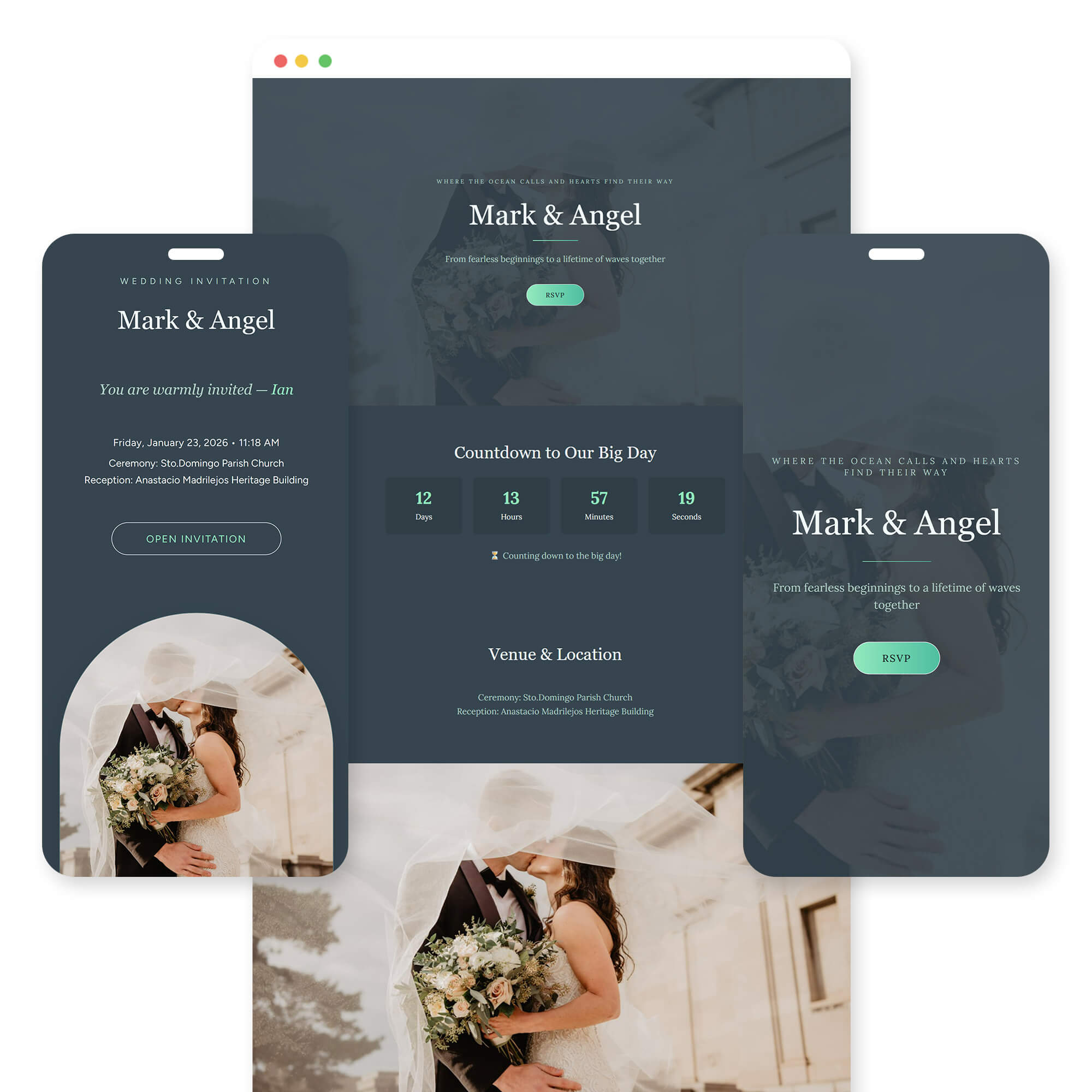 Baler wedding invitation template preview