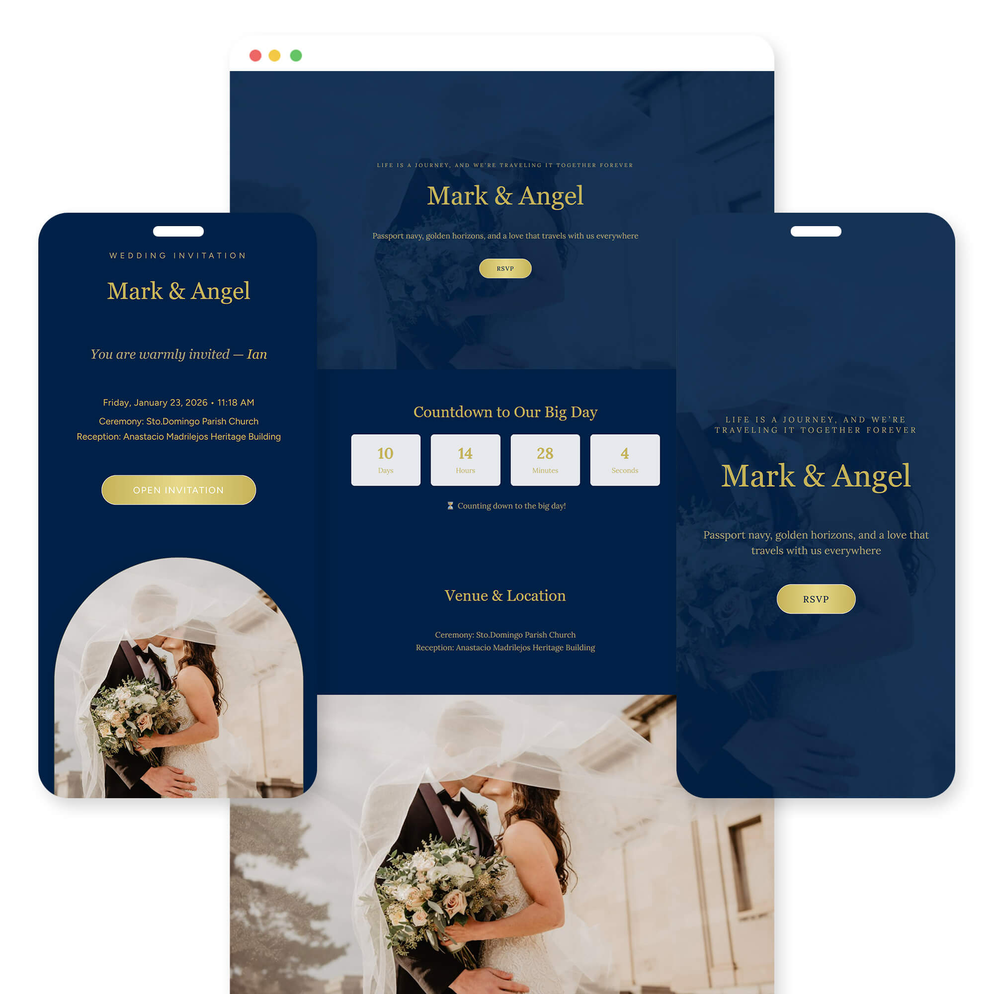 Biyahe wedding invitation template preview
