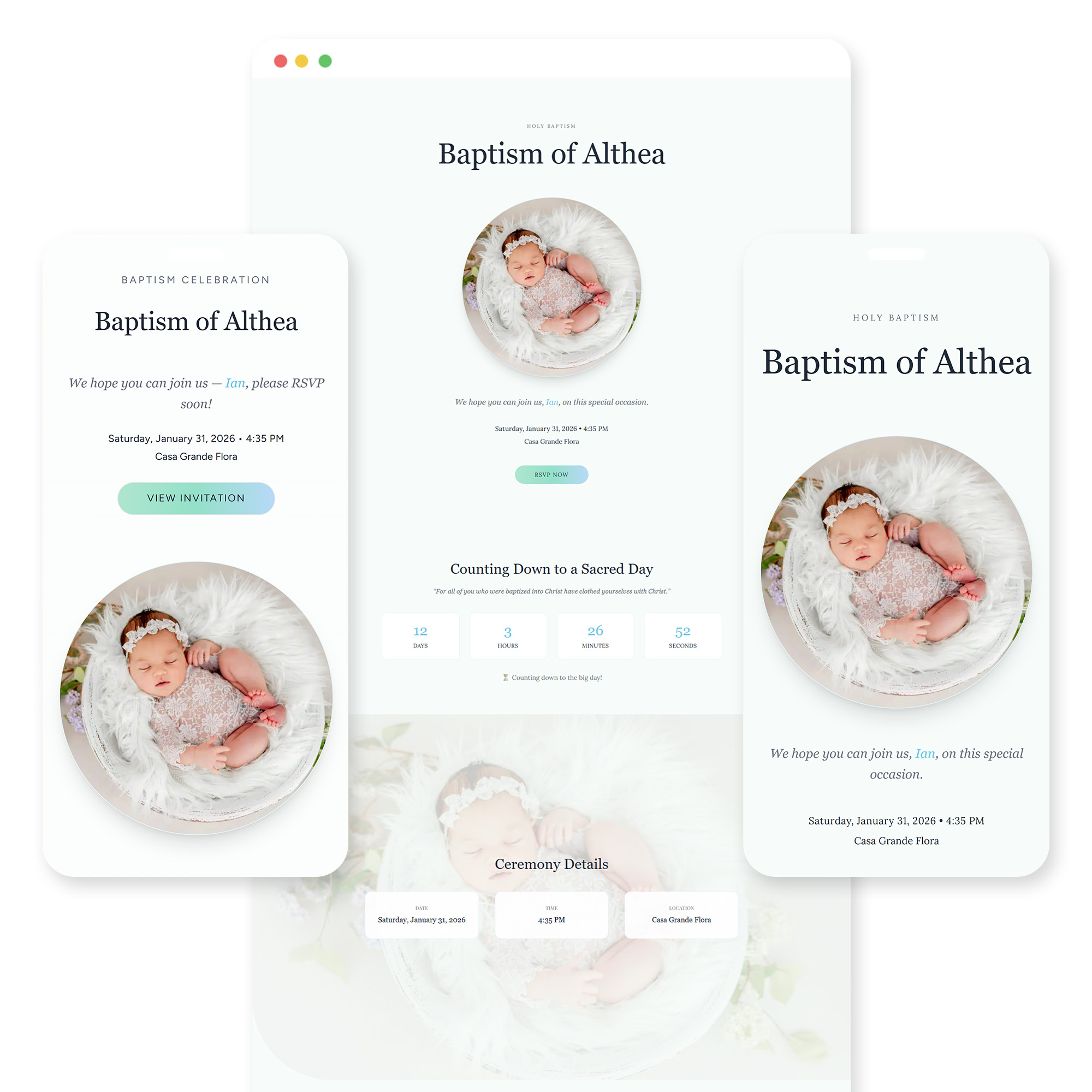 Bukal baptism invitation template preview