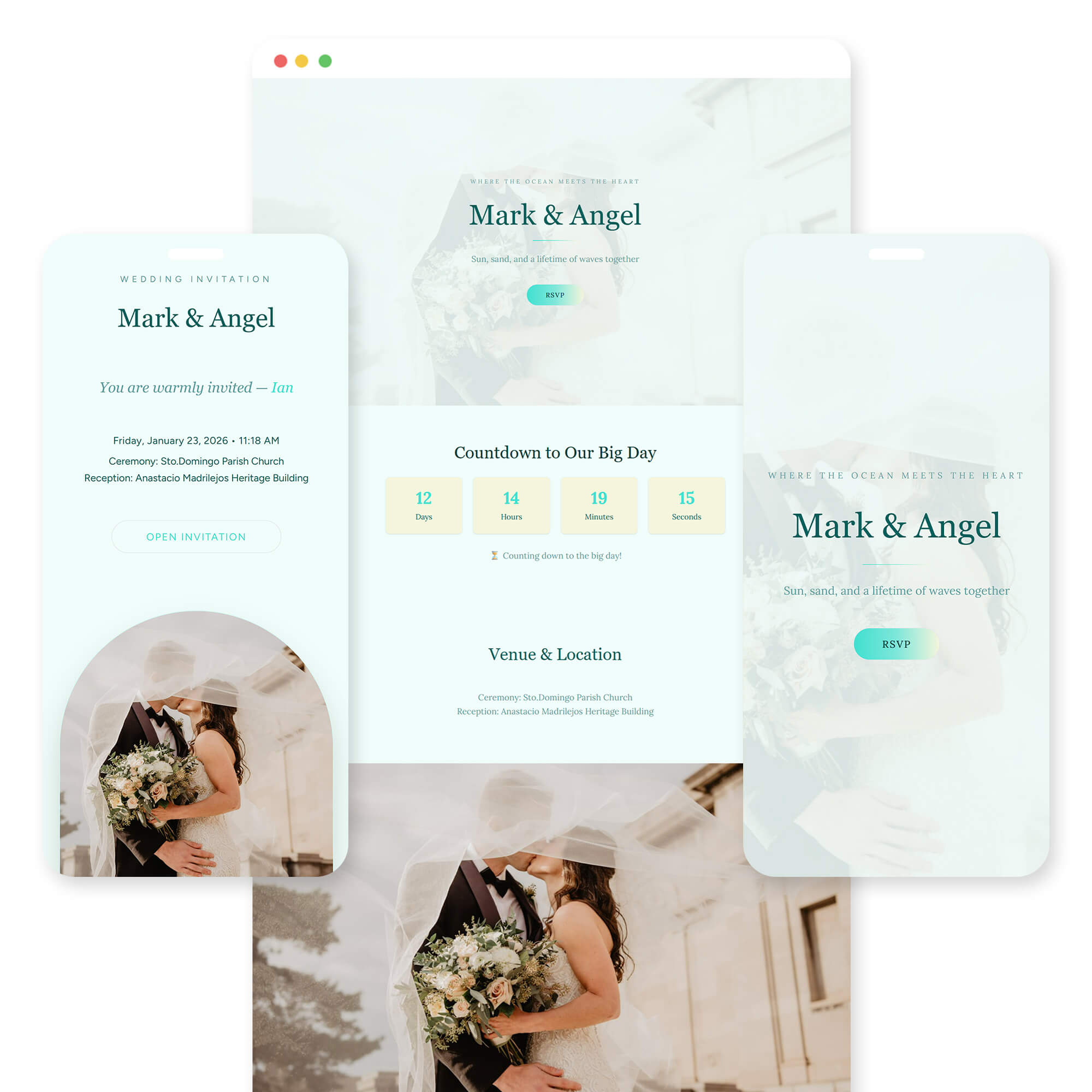 Dagat wedding invitation template preview