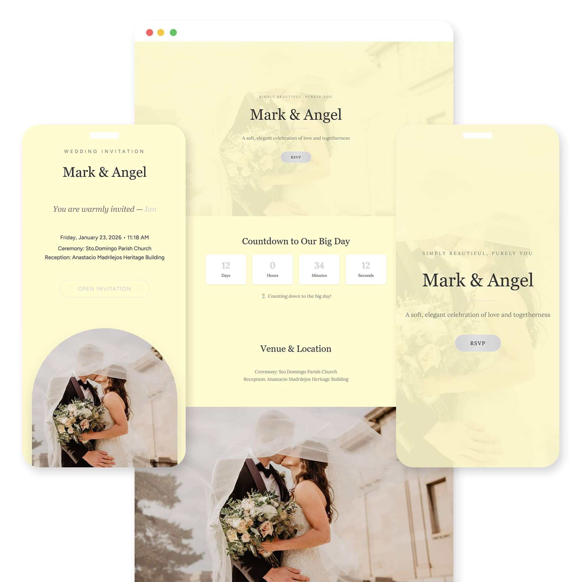 Dalisay wedding invitation template preview