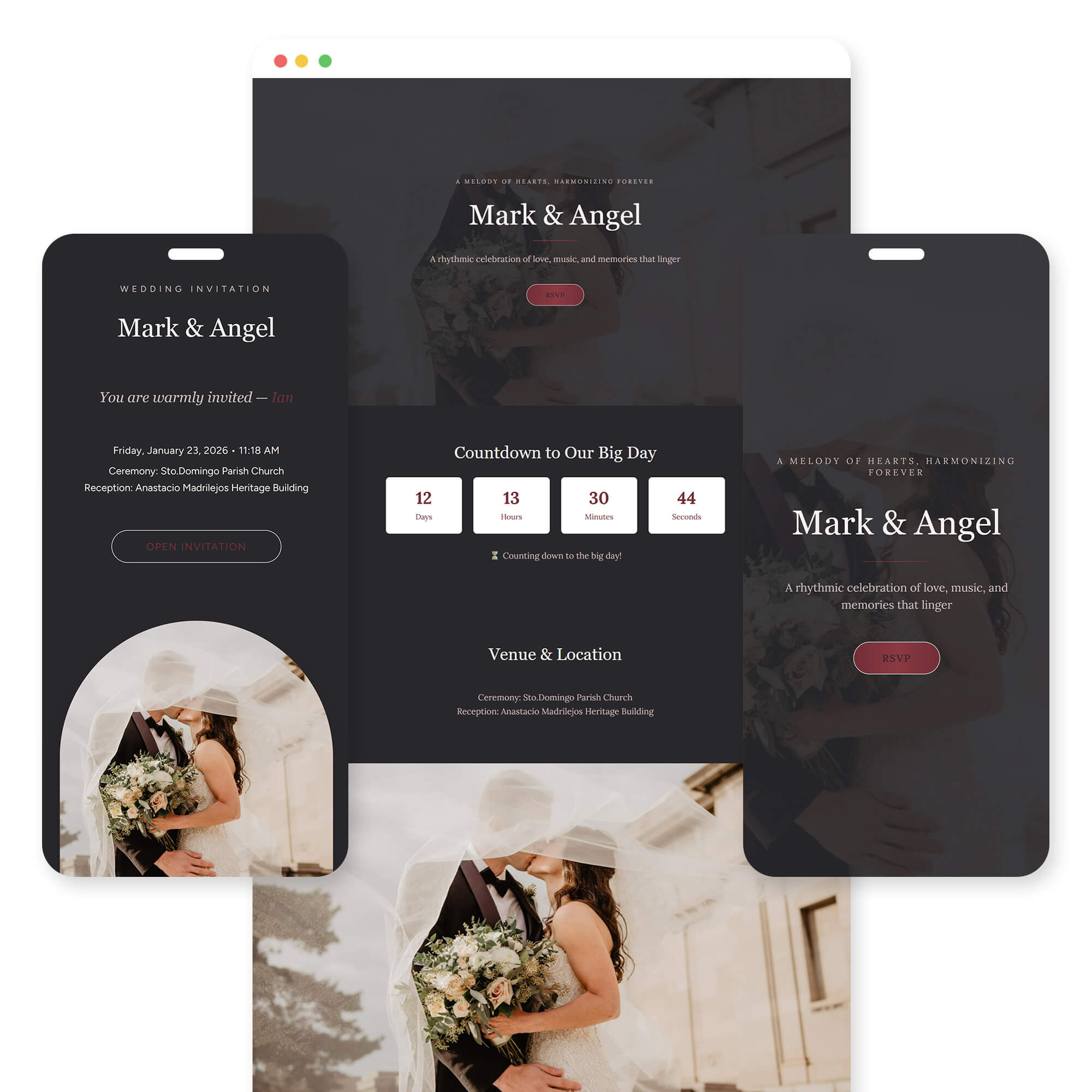 Harana wedding invitation template preview