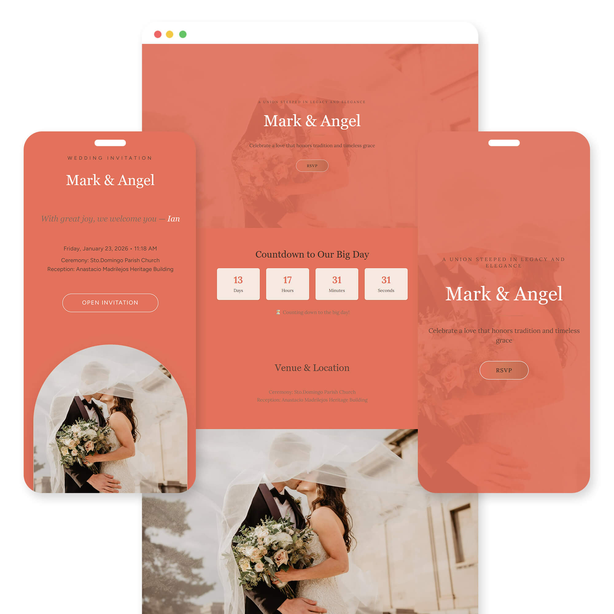 Kastila wedding invitation template preview