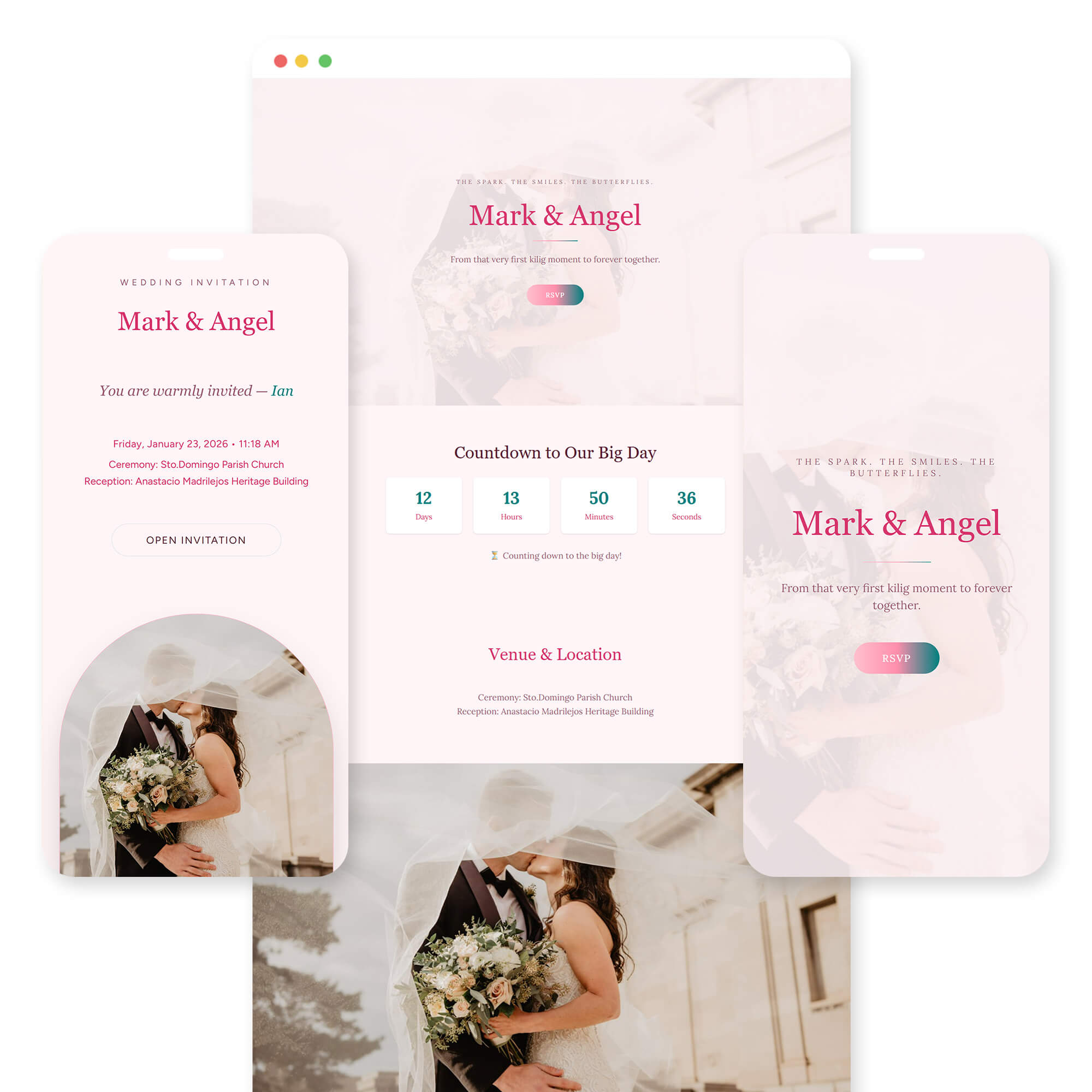 Kilig wedding invitation template preview