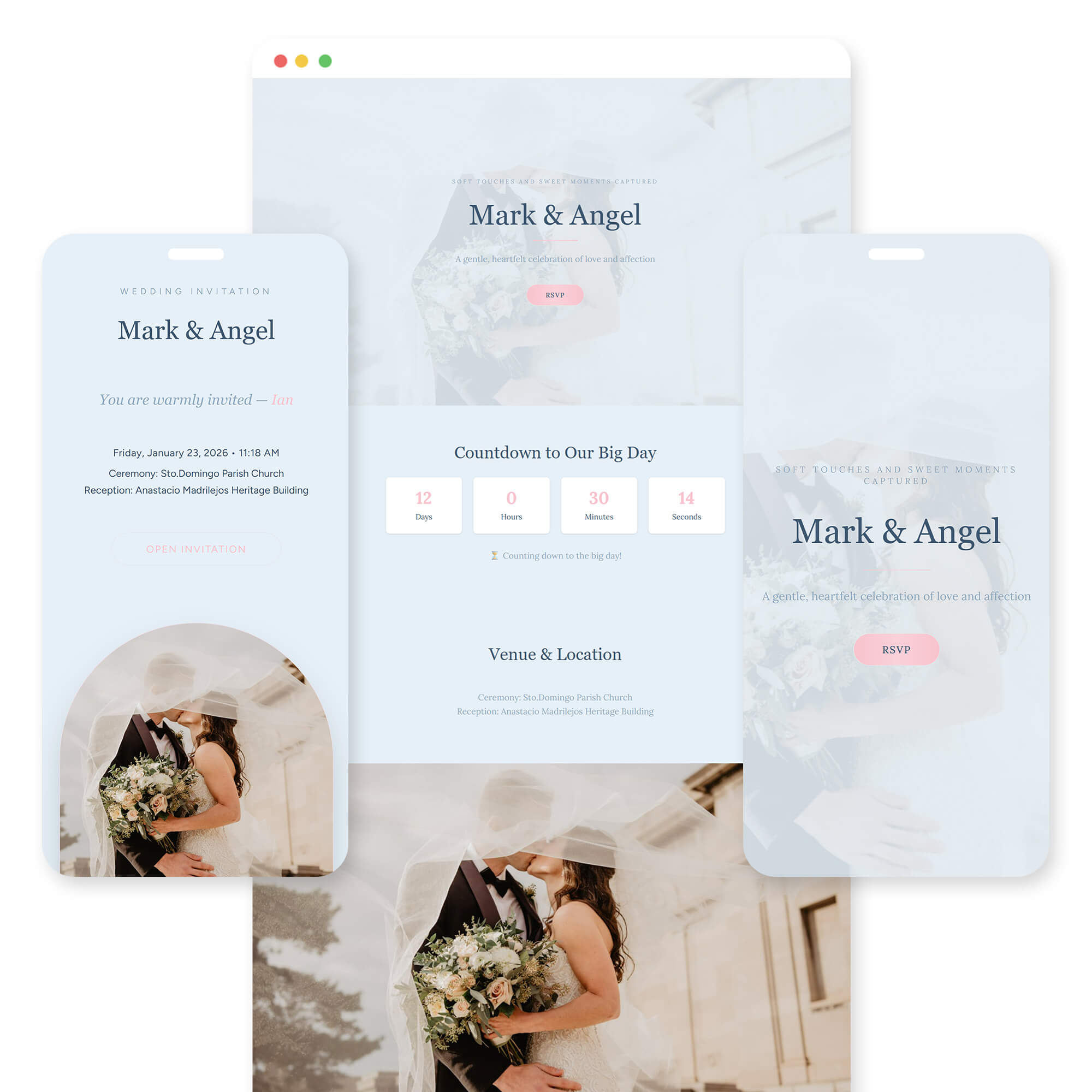 Lambing wedding invitation template preview