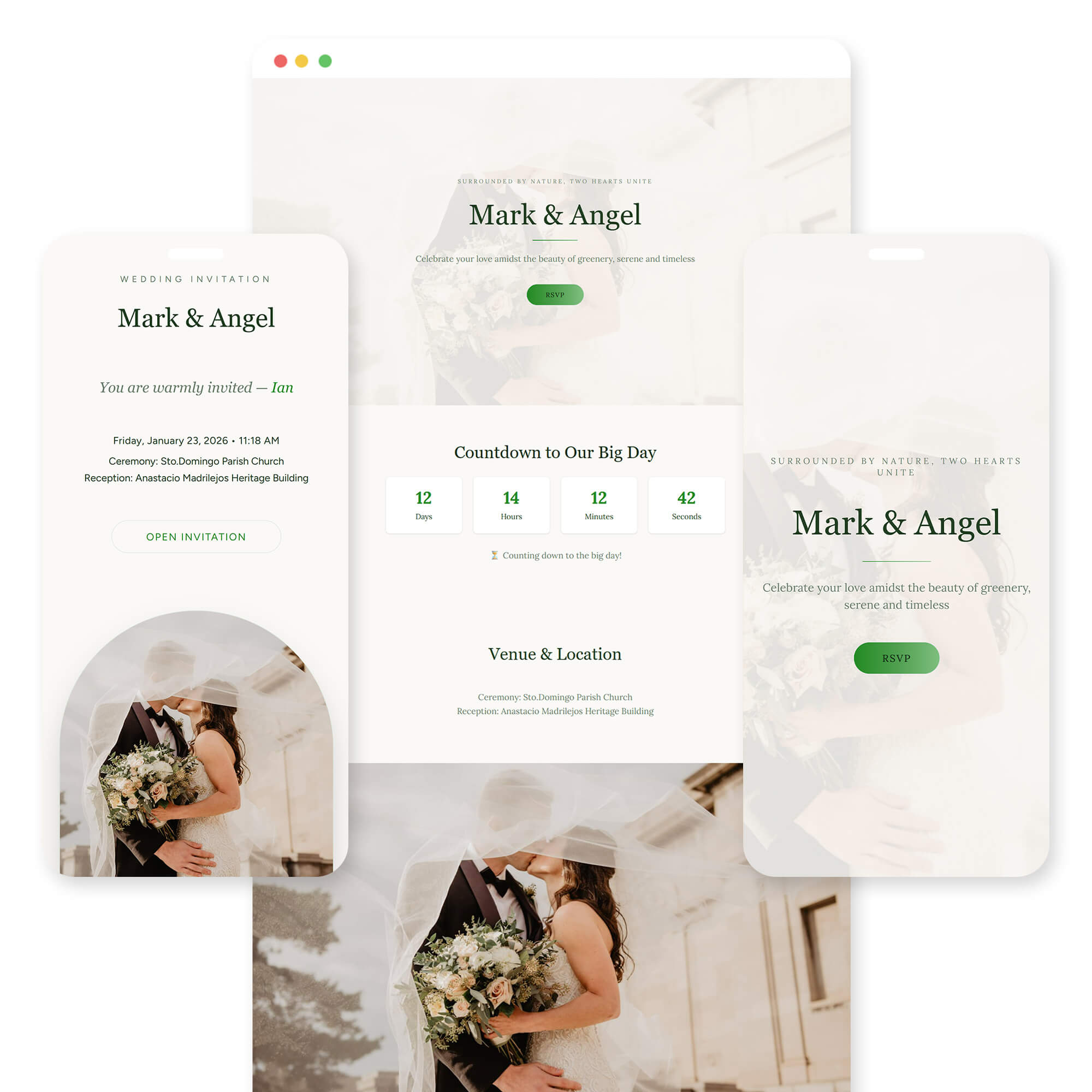 Luntian wedding invitation template preview