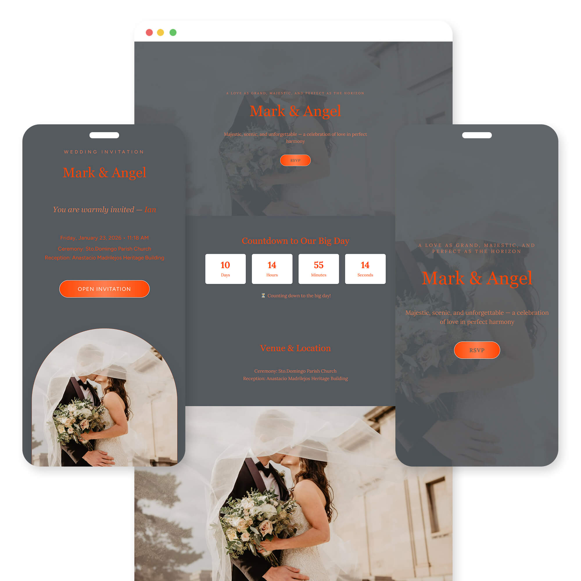 Mayon wedding invitation template preview