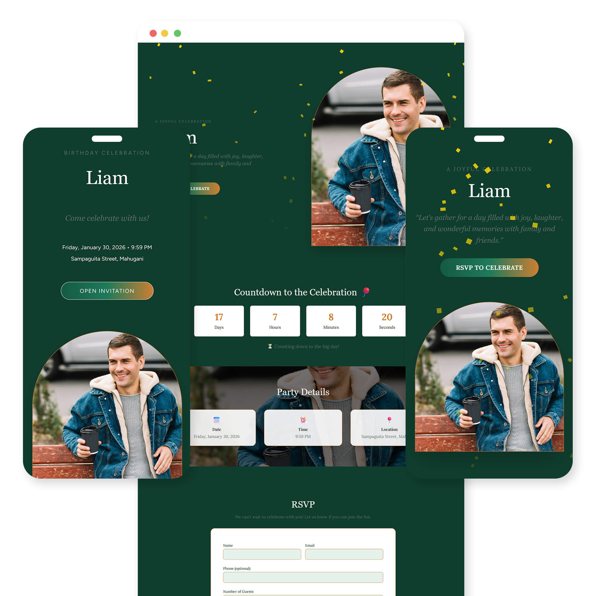 Milestone 30 birthday invitation template preview