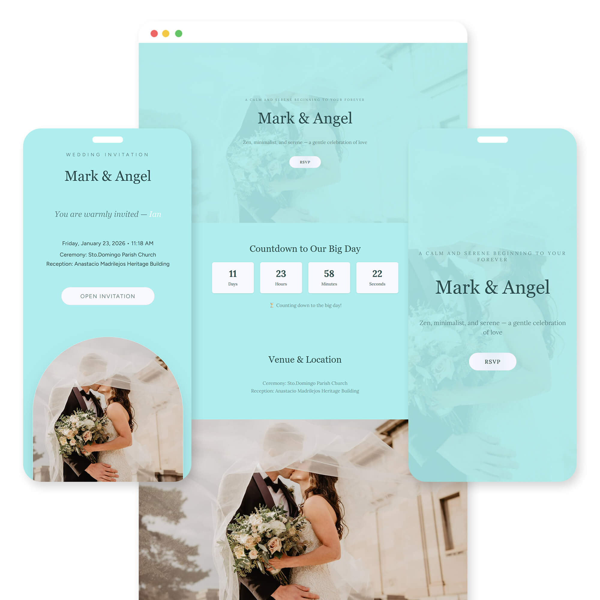 Payapa wedding invitation template preview