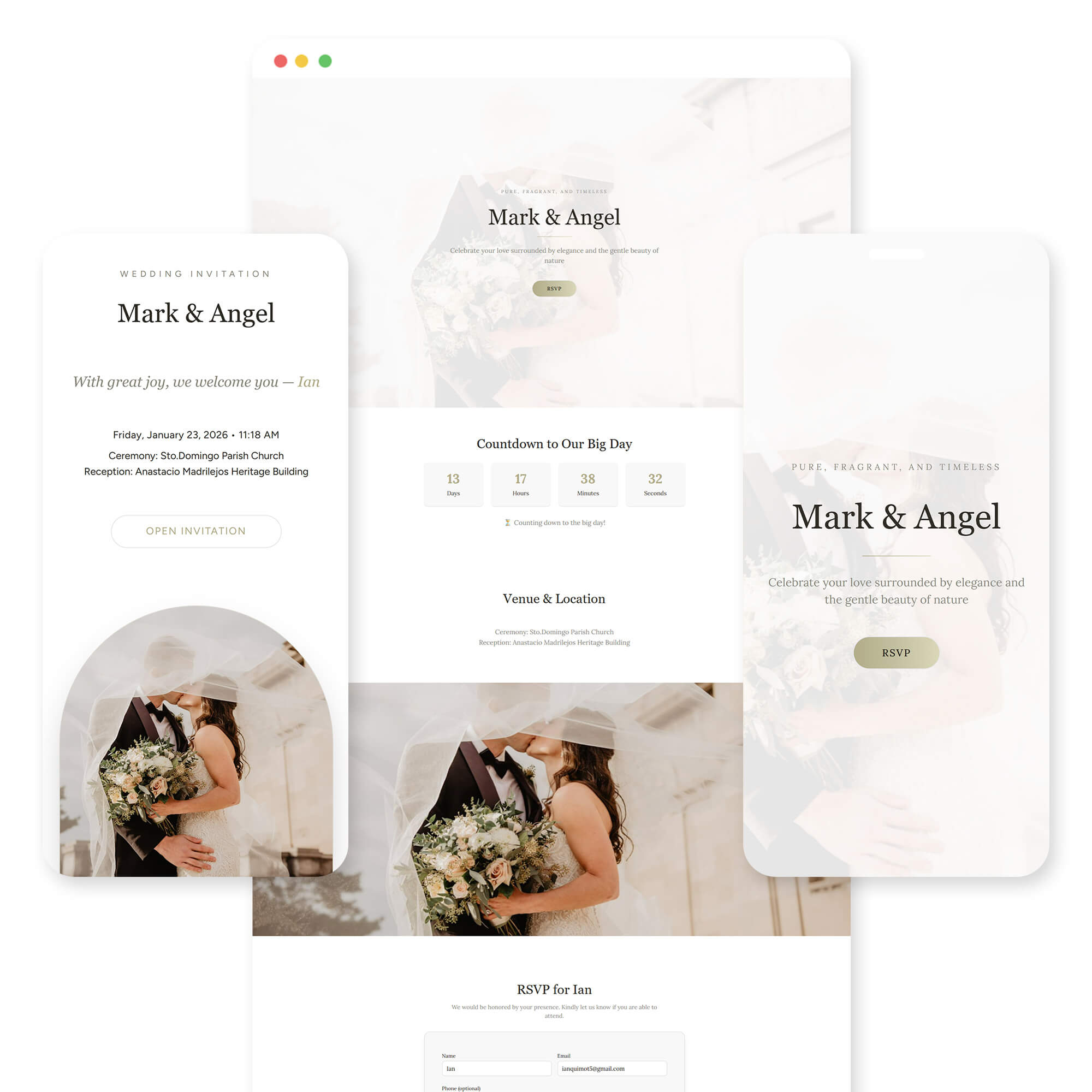 Sampaguita wedding invitation template preview